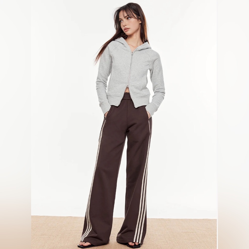 Commense Striped Patchwork Elastic Waist Pants